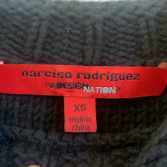 Narciso Rodriguez Design Nation Black Gunmetal Silver Knit Sweater Size XS - Picture 4 of 8